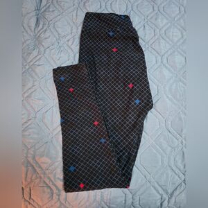 LuLaRoe Black and Blue Patterned Leggings